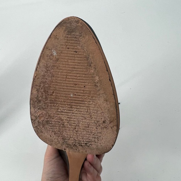 Ann Taylor Black Leather Lace Up Platform Pump Heels - Picture 8 of 9